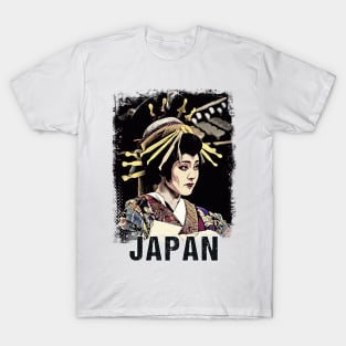 Traditional Geisha Kimono Vintage Japanese Art T-Shirt